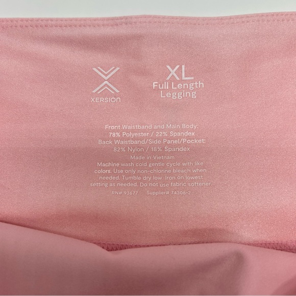 Xersion Women's Shine Pink Full Length High Rise Quick Dry Legging Size L XL XXL - Picture 8 of 11
